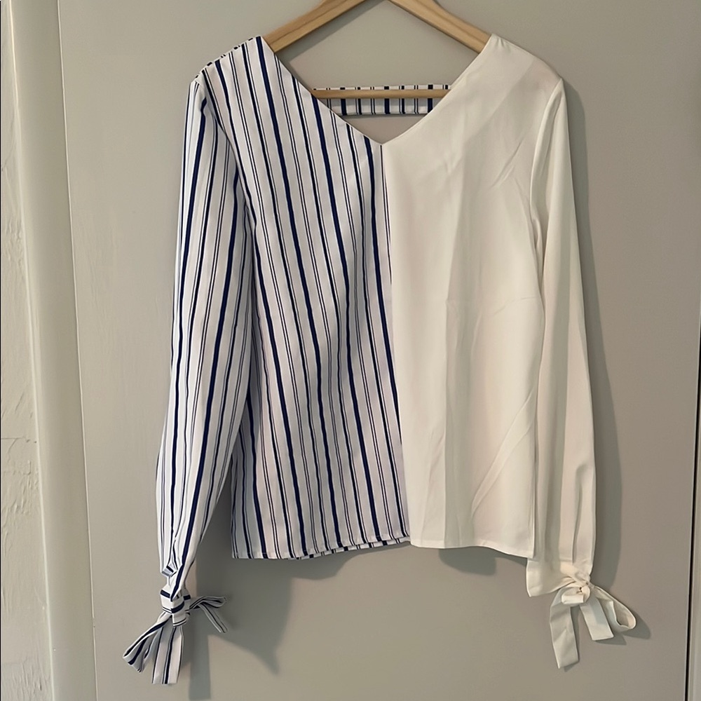 SHEIN, S, Striped White and Blue Women's Top, NWOT